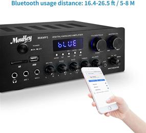 img 3 attached to 🎵 Moukey 220W Dual Channel Bluetooth 5.0 Power Home Audio Amplifier - Sound Audio Stereo Receiver System with USB, SD, AUX, MIC Input and Echo, Radio, LED - Ideal for Home Theater Speaker via RCA, Studio Use - MAMP1