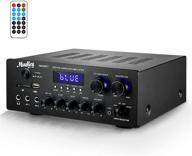 🎵 moukey 220w dual channel bluetooth 5.0 power home audio amplifier - sound audio stereo receiver system with usb, sd, aux, mic input and echo, radio, led - ideal for home theater speaker via rca, studio use - mamp1 logo