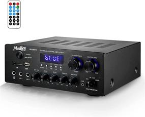 img 4 attached to 🎵 Moukey 220W Dual Channel Bluetooth 5.0 Power Home Audio Amplifier - Sound Audio Stereo Receiver System with USB, SD, AUX, MIC Input and Echo, Radio, LED - Ideal for Home Theater Speaker via RCA, Studio Use - MAMP1