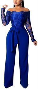 img 2 attached to 👗 Stylish Aro Lora Shoulder Jumpsuit - Embroidered Women's Clothing