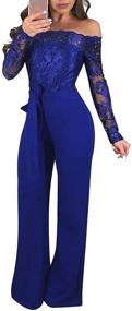 img 1 attached to 👗 Stylish Aro Lora Shoulder Jumpsuit - Embroidered Women's Clothing