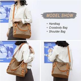 img 3 attached to 👜 Stylish Lightweight Canvas Tote Handbags for Women - Fashionable Hobo Shoulder Bags with Large Capacity Purse