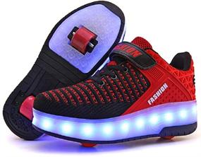 img 4 attached to Ylllu 8099Dan White Boys' Sneakers: Rechargeable Charging Shoes for Ultimate Style and Function