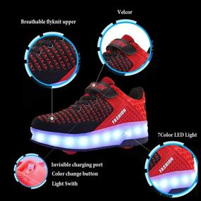 img 2 attached to Ylllu 8099Dan White Boys' Sneakers: Rechargeable Charging Shoes for Ultimate Style and Function