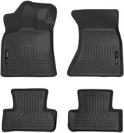 🚗 husky liners weatherbeater front & 2nd seat floor mats black, compatible with 2009-2016 audi q5 and 2014 audi sq5 logo