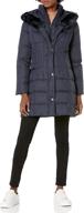 🧥 larry levine women's down coat with faux fur hood trim logo