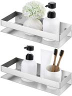 🛁 rustproof wall mounted stainless steel bath shower shelf basket caddy, modern design, brushed finish - set of 2 logo