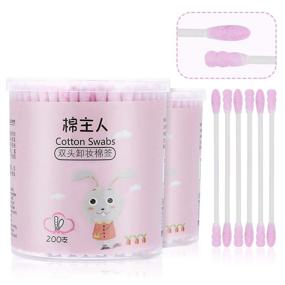 img 4 attached to 🌿 Eco-Friendly Biodegradable Paper Stem Cotton Buds: 200 Pcs Cotton Swabs for Makeup, Ear Cleaning, Wound Care - Double Head Cosmetic Tool
