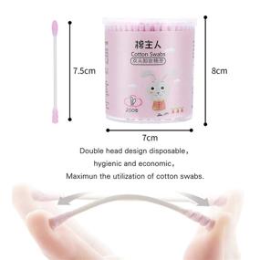 img 1 attached to 🌿 Eco-Friendly Biodegradable Paper Stem Cotton Buds: 200 Pcs Cotton Swabs for Makeup, Ear Cleaning, Wound Care - Double Head Cosmetic Tool