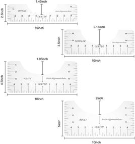 img 3 attached to 4-Piece T-Shirt Ruler Set for Centering Designs, Vinyl Alignment, and Sublimation on Shirts with Size Chart