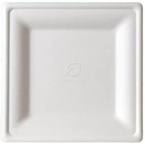 img 3 attached to 🍽️ Eco-Products, Inc. Renewable & Compostable Square Sugarcane Plates, 8-inch Dinner Plate, Case of 500 (EP-P022), White, Square 8" Plate