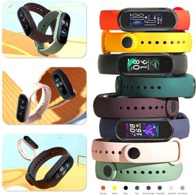 img 3 attached to 📱 Превосходный комплект из 20 совместимых ремешков для замены на Xiaomi Mi Band 6, Mi Band 5, Amazfit Band 5 - Силиконовые браслеты в 16 ярких цветах с включенными 4 защитными пленками для экрана