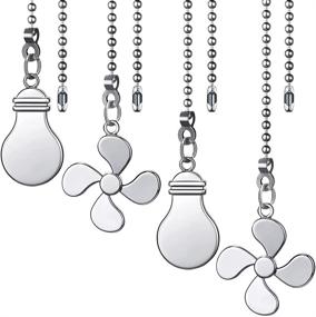 img 1 attached to 💡 Enhance Your Ceiling Fan with Dotlite 4Pcs Silver Pull Chain Set - Stylish Pendant Extension for Lighting & Fan Control!