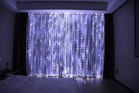 img 3 attached to Curtain Lights 300 LED with 8 Lighting Modes, 9.8ftX9.8ft USB Powered Dimmable String Lights for Girls Bedroom Wall Decor, Fairy Lights for Indoor Patio Christmas Party Decorations