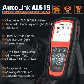 img 3 attached to 🚗 Autel AutoLink AL619 OBD2 Сканер: Автомобильный диагностический инструмент с сканированием ABS SRS-подушки безопасности, проверкой загорания диагностического индикатора двигателя, просмотром живых данных и замораживанием кадровых данных.