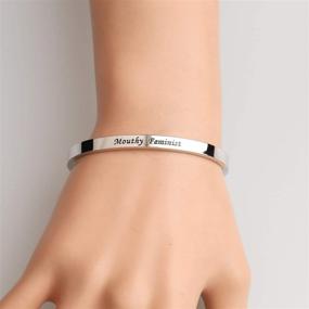 img 3 attached to Feminist Cuff Bracelet - Empowering Gift for Women - Inspirational Jewelry for Lady Bosses, Girls' Power - MYOSPARK