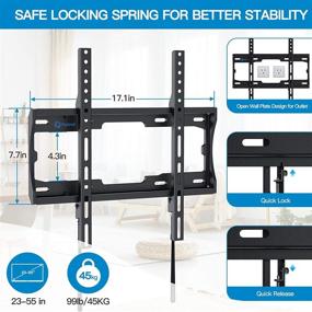 img 2 attached to 📺 Pipishell Fixed TV Wall Mount Bracket: Low Profile for 23-55 Inch TVs, Space Saving Ultra Slim Design, VESA 400x400mm, Max 99 lbs