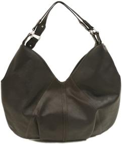 img 1 attached to Piel Leather Large Hobo в шоколадном цвете - один размер: стильная и просторная сумка