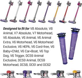 img 3 attached to 🔍 High-Quality Filter Replacements for Dyson V6, V7, V8, DC58, DC59, DC61, DC62, Animal - 2-Pack with Bonus E-Book - DY-965661-01 Compatible