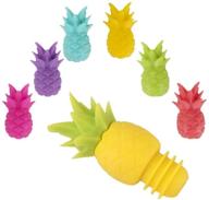 🍍 tangoll pineapple silicone wine bottle stopper & beverage bottle stoppers with wine glasses charms – assorted rim cocktail markers in various colors логотип