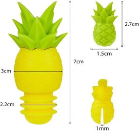 img 3 attached to 🍍 TangoLL Pineapple Silicone Wine Bottle Stopper & Beverage Bottle Stoppers with Wine Glasses Charms – Assorted Rim Cocktail Markers in Various Colors