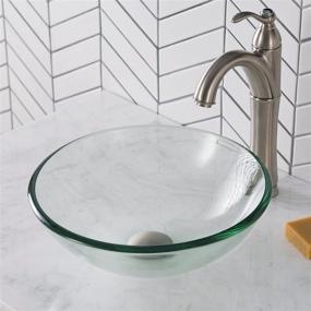 img 2 attached to 🚿 Stunning 14 inch Clear Glass Vessel Bathroom Sink - Kraus GV-101-14