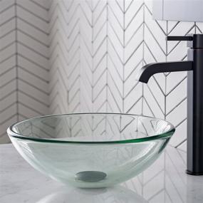 img 1 attached to 🚿 Stunning 14 inch Clear Glass Vessel Bathroom Sink - Kraus GV-101-14