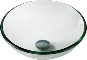 img 4 attached to 🚿 Stunning 14 inch Clear Glass Vessel Bathroom Sink - Kraus GV-101-14