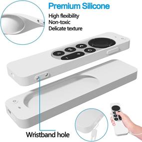 img 2 attached to 📱 LYWHL Silicone Case for Apple TV 4K 2021 Remote Control - Full Body Protective Cover for Siri Remote 2nd Gen - Shockproof & Silky-Soft - White