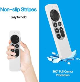 img 1 attached to 📱 LYWHL Silicone Case for Apple TV 4K 2021 Remote Control - Full Body Protective Cover for Siri Remote 2nd Gen - Shockproof & Silky-Soft - White