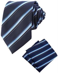 img 2 attached to 👔 Mens Necktie - Pocket Square - Handkerchief Set