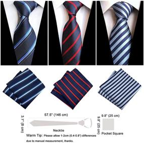 img 3 attached to 👔 Mens Necktie - Pocket Square - Handkerchief Set