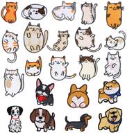 🐱 vibrant cute cat and dog embroidery patches - set of 22 - perfect for dress jeans jackets backpacks sewing flowers applique diy accessory - rolees embroidered iron on patches logo