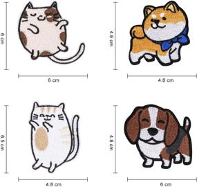 img 2 attached to 🐱 Vibrant Cute Cat and Dog Embroidery Patches - Set of 22 - Perfect for Dress Jeans Jackets Backpacks Sewing Flowers Applique DIY Accessory - ROLEES Embroidered Iron on Patches