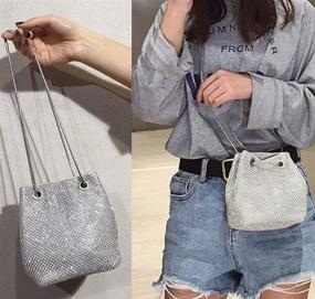 img 2 attached to 💎 Vgift Full Rhinestone Bucket Bag - Luxurious Bling Evening Purse for Women