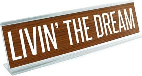 img 1 attached to 🌟 Livin Dream Desk Sign Brown: Enhance Your Workspace with Style and Inspiration