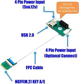 img 3 attached to Улучшенная NGFF (M.2) ключ A/E к PCI-E Express X1+USB адаптер: высокая производительность с использованием кабеля высокой скорости FPC