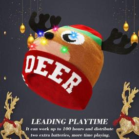 img 1 attached to 🎅 Stylish PUMICE LED Light Up Beanie Hat Christmas Cap for Festive Parties!