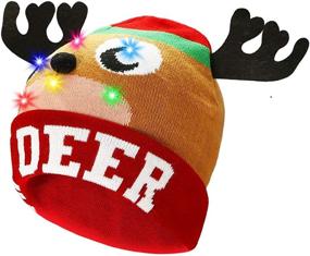 img 4 attached to 🎅 Stylish PUMICE LED Light Up Beanie Hat Christmas Cap for Festive Parties!