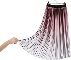 img 3 attached to 👗 Sweetbei J Women's High Waist Pleated Chiffon A-Line Midi Skirt - Enhancing SEO