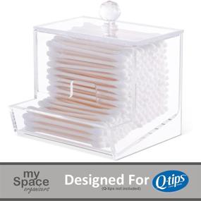 img 3 attached to 🧼 Efficient Clear Acrylic Qtip Holder for Qtip Brand Cotton Swabs: Modern Bathroom Decor & Storage Vanity – Bathroom Organizer Countertop Essential
