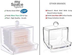 img 1 attached to 🧼 Efficient Clear Acrylic Qtip Holder for Qtip Brand Cotton Swabs: Modern Bathroom Decor & Storage Vanity – Bathroom Organizer Countertop Essential