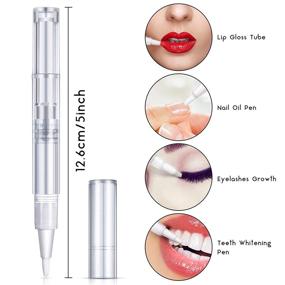 img 3 attached to 💅 Blulu 36 Pieces 3 ml Nail Pens Empty Nail Oil Pen Cosmetic Lip Gloss Container Eyelash Growth Liquid Tube with Brush Tip for Beauty Supplies - Transparent