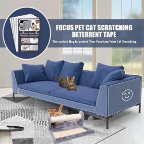 img 3 attached to 🐱 OIFIO Cat Sofa Protector: Clear, Large Size Furniture Tape for Cats - 8 Pack, 17.8"L 12"W - Cat Scratch Deterrent, Sofa Door Wall Mattress Seat Cover, Residue Free