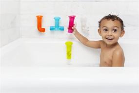 img 1 attached to 🛁 Набор игрушек для купания для малышей Pipes Building - идеально подходит для детей от 12 месяцев (набор из 5 штук) - синий