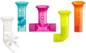 img 3 attached to 🛁 Набор игрушек для купания для малышей Pipes Building - идеально подходит для детей от 12 месяцев (набор из 5 штук) - синий
