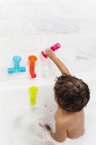 img 2 attached to 🛁 Набор игрушек для купания для малышей Pipes Building - идеально подходит для детей от 12 месяцев (набор из 5 штук) - синий