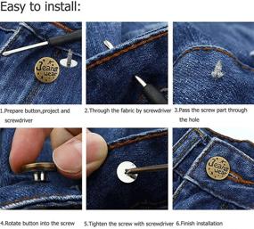 img 1 attached to Instant No Sew Jeans Buttons Replacement Kit with 17MM Tool - Upgrade Your Pants in Minutes!