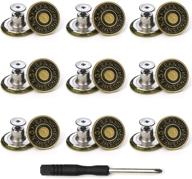 instant no sew jeans buttons replacement kit with 17mm tool - upgrade your pants in minutes! logo