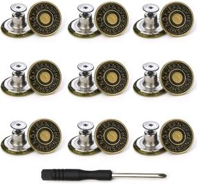 img 4 attached to Instant No Sew Jeans Buttons Replacement Kit with 17MM Tool - Upgrade Your Pants in Minutes!